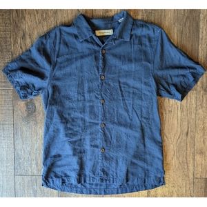 Tommy Bahama Mens Silk & Cotton Blend Sz Medium Button-Down Original Fit Shirt
